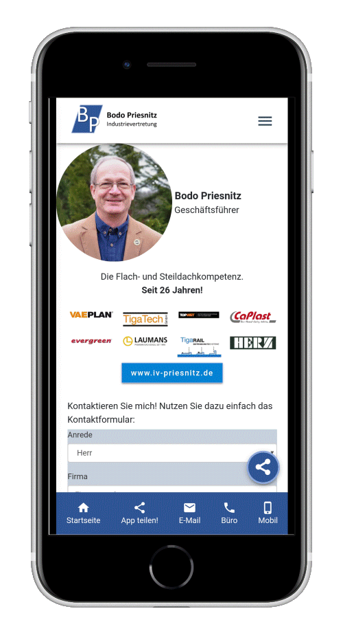 App Bodo Priesnitz Industrievertretung